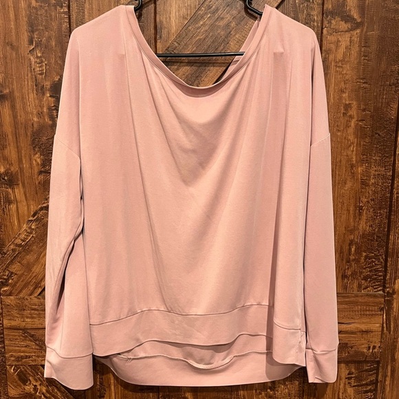 Fabletics Womens Terra pink‎ eco sleek boat neck pull over size L EUC - Picture 3 of 7